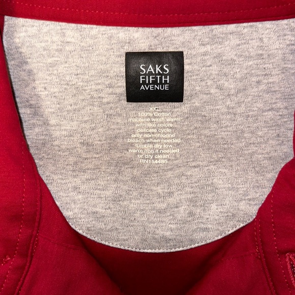 Saks Fifth Avenue 2XL Red Polo - Picture 2 of 2